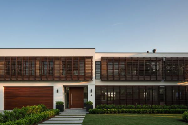 Fachada com Brises Ripados